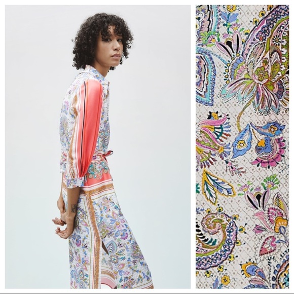 NWT. Zara Multicolored Print Midi Dress. Size S. - Picture 4 of 8